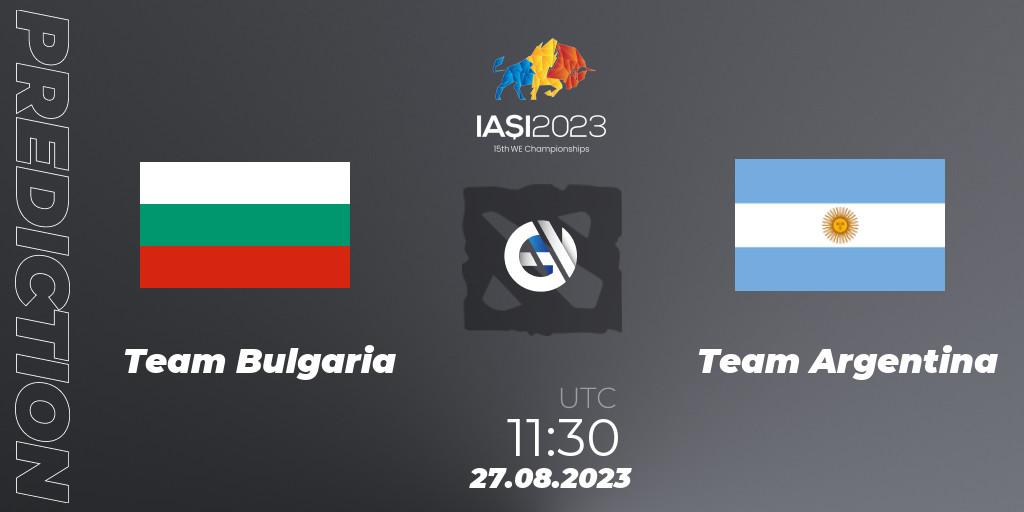 Team Bulgaria vs Team Argentina: Match Prediction. 27.08.23, Dota 2, IESF World Championship 2023