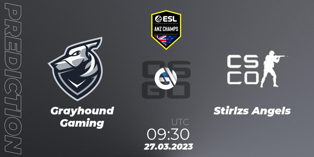 Grayhound Gaming vs Stirlzs Angels: Match Prediction. 27.03.23, CS2 (CS:GO), ESL ANZ Champs Season 16