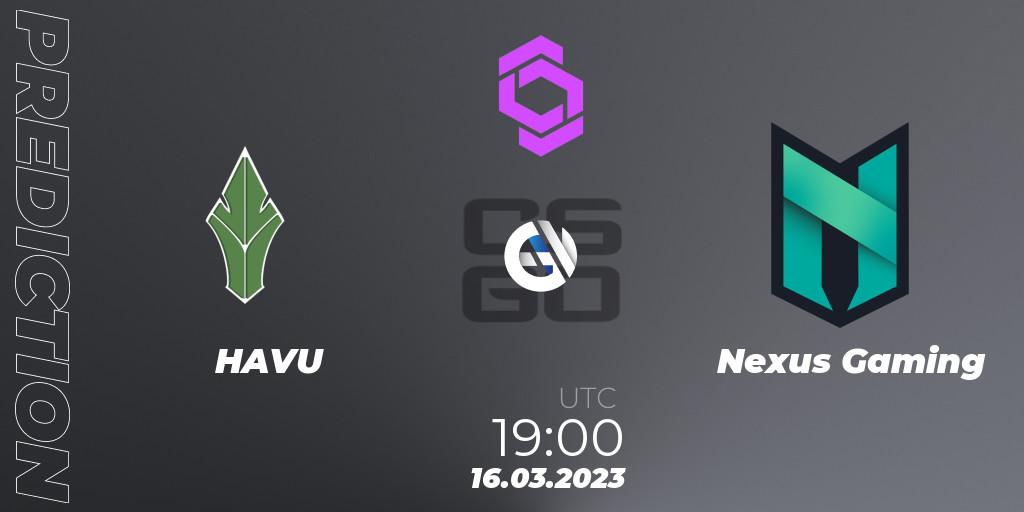HAVU vs Nexus Gaming: Match Prediction. 16.03.2023 at 19:50, Counter-Strike (CS2), CCT West Europe Series #2