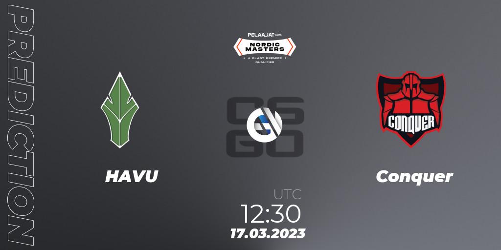 HAVU vs VISU: Match Prediction. 17.03.2023 at 12:30, Counter-Strike (CS2), Pelaajat Nordic Masters Spring 2023 - BLAST Premier Qualifier