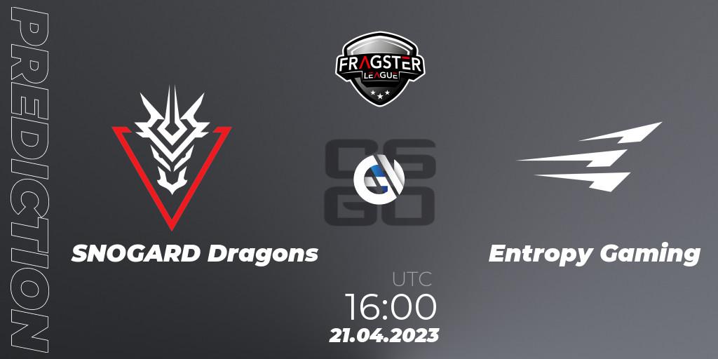 SNOGARD Dragons vs Entropy Gaming: Match Prediction. 21.04.2023 at 15:00, Counter-Strike (CS2), Fragster League Season 4