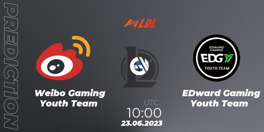Weibo Gaming Youth Team vs EDward Gaming Youth Team: Match Prediction. 23.06.2023 at 11:00, LoL, LDL 2023 - Regular Season - Stage 3