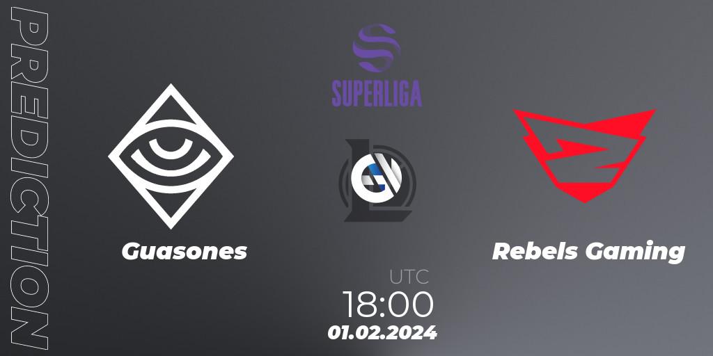Guasones vs Rebels Gaming: Match Prediction. 01.02.2024 at 18:00, LoL, Superliga Spring 2024 - Group Stage