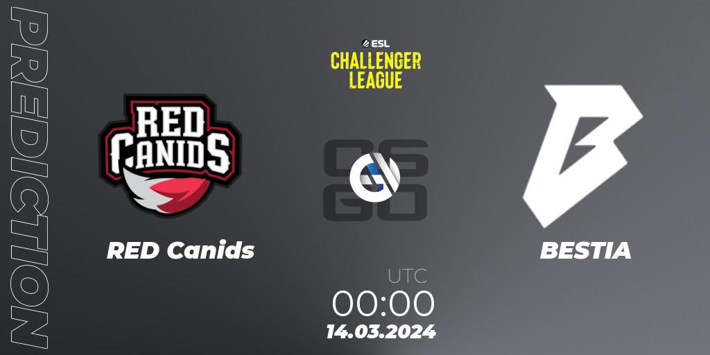 RED Canids vs BESTIA: Match Prediction. 25.04.24, CS2 (CS:GO), ESL Challenger League Season 47: South America