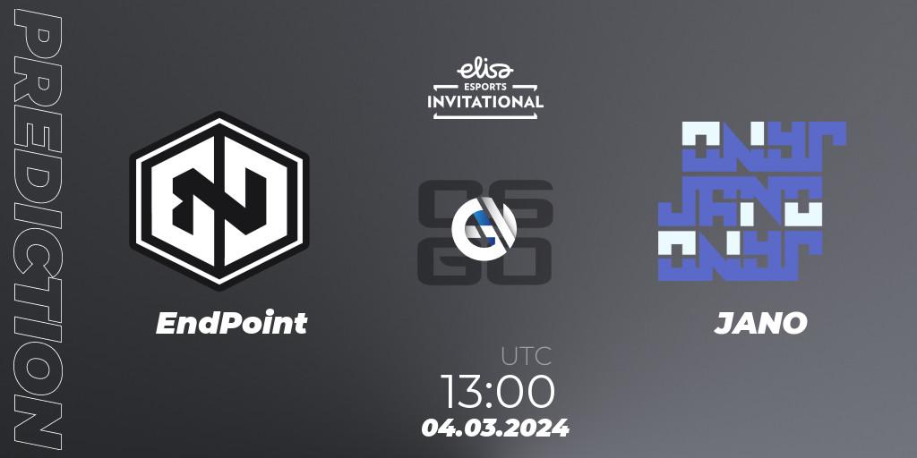 EndPoint vs JANO: Match Prediction. 04.03.2024 at 14:00, Counter-Strike (CS2), Elisa Invitational Spring 2024 Contenders