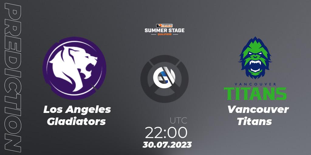 Los Angeles Gladiators vs Vancouver Titans: Match Prediction. 30.07.23, Overwatch, Overwatch League 2023 - Summer Stage Qualifiers