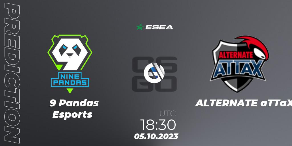 9 Pandas Esports vs ALTERNATE aTTaX: Match Prediction. 05.10.2023 at 15:00, Counter-Strike (CS2), ESEA Advanced Season 46 Europe
