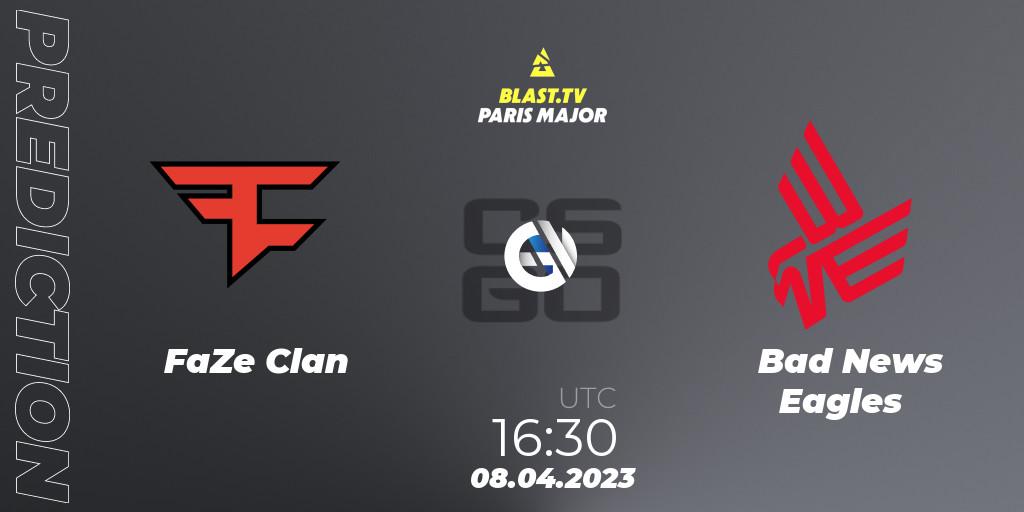 FaZe Clan vs Bad News Eagles: Match Prediction. 08.04.2023 at 15:40, Counter-Strike (CS2), BLAST.tv Paris Major 2023 Europe RMR A