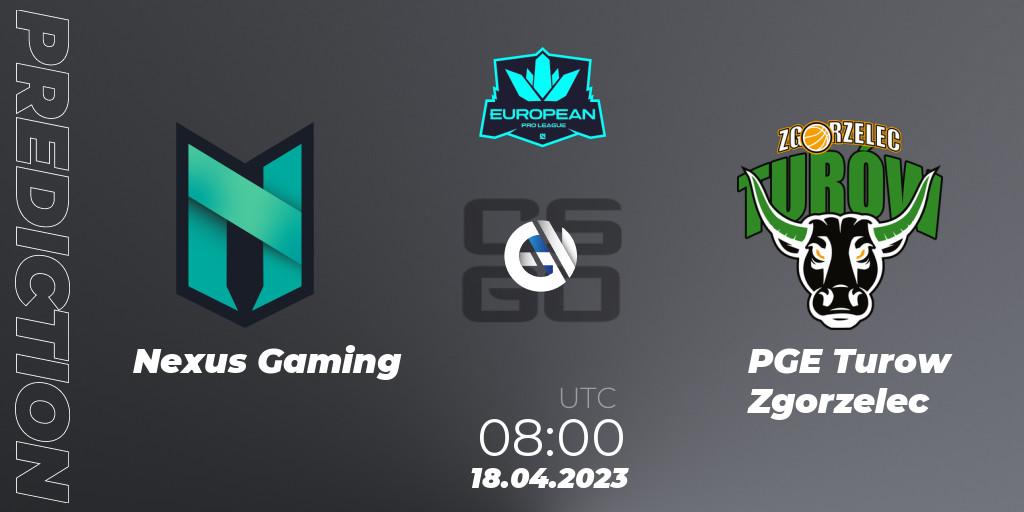 Nexus Gaming vs PGE Turow Zgorzelec: Match Prediction. 18.04.2023 at 08:00, Counter-Strike (CS2), European Pro League Season 7