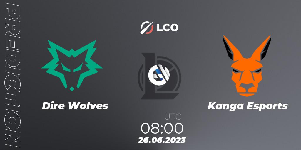 Dire Wolves vs Kanga Esports: Match Prediction. 26.06.2023 at 08:00, LoL, LCO Split 2 2023 Regular Season