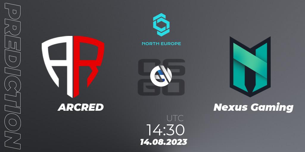 ARCRED vs Nexus Gaming: Match Prediction. 14.08.2023 at 14:30, Counter-Strike (CS2), CCT North Europe Series #7