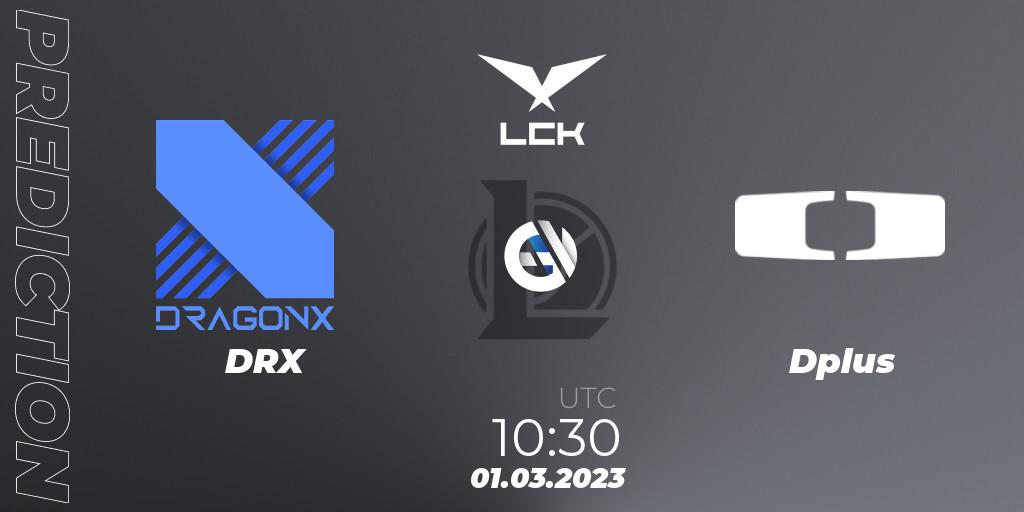 DRX vs Dplus: Match Prediction. 01.03.2023 at 10:20, LoL, LCK Spring 2023 - Group Stage