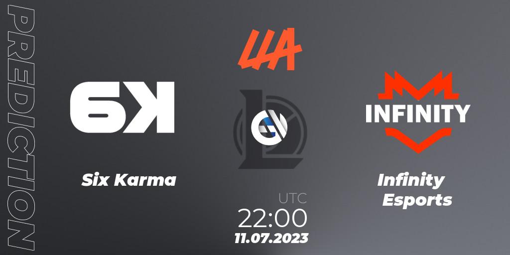 Six Karma vs Infinity Esports: Match Prediction. 11.07.2023 at 22:00, LoL, LLA Closing 2023 - Group Stage