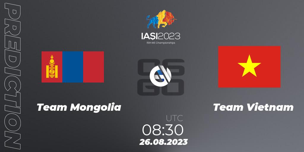 Team Mongolia vs Team Vietnam: Match Prediction. 26.08.2023 at 12:30, Counter-Strike (CS2), IESF World Esports Championship 2023