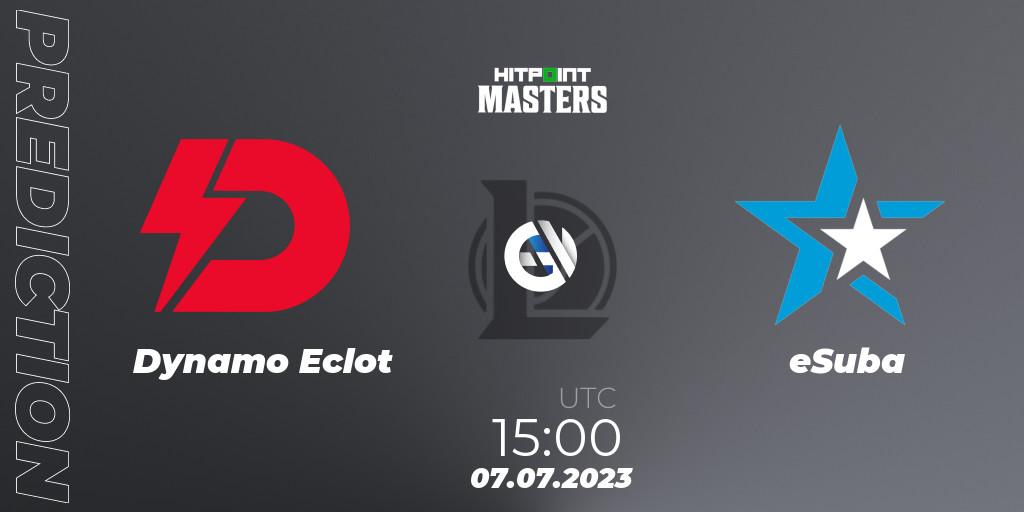 Dynamo Eclot vs eSuba: Match Prediction. 07.07.2023 at 15:00, LoL, Hitpoint Masters Summer 2023 - Group Stage