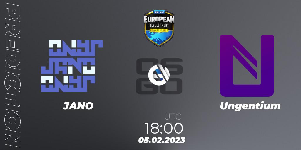 JANO vs Ungentium: Match Prediction. 05.02.23, CS2 (CS:GO), European Development Championship 7 Closed Qualifier