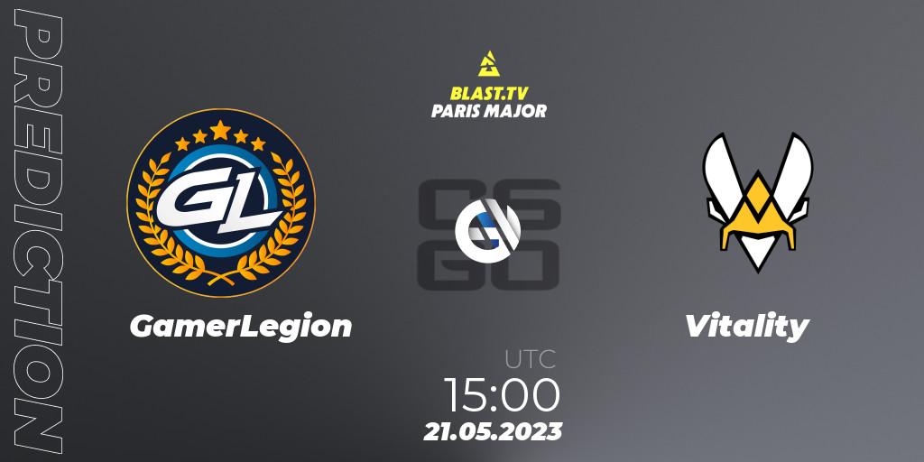 GamerLegion vs Vitality: Match Prediction. 21.05.2023 at 15:00, Counter-Strike (CS2), BLAST Paris Major 2023