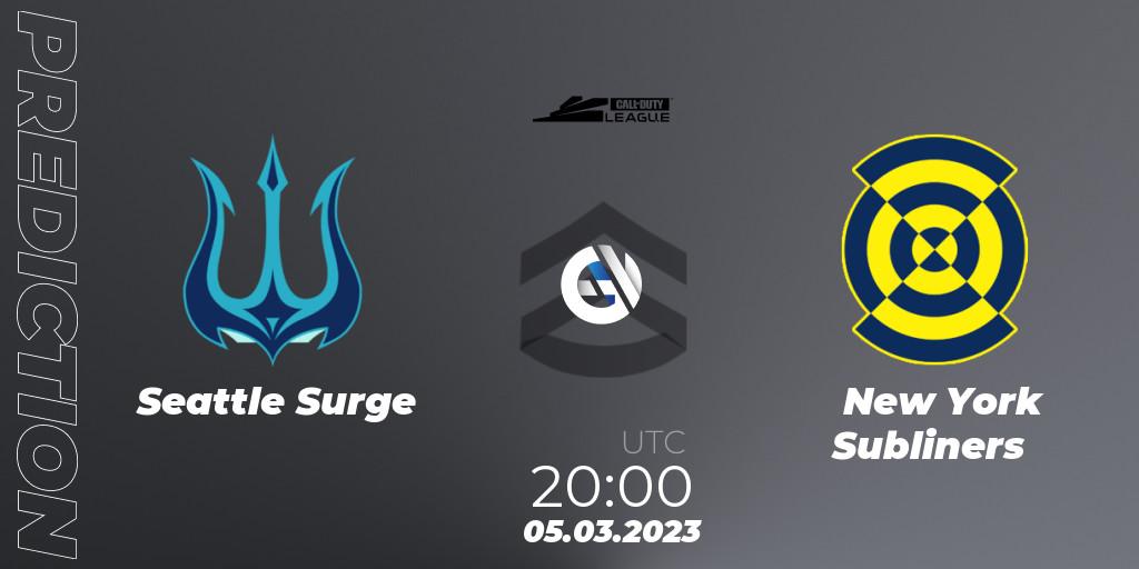 Seattle Surge vs New York Subliners: Match Prediction. 05.03.2023 at 20:00, Call of Duty, Call of Duty League 2023: Stage 3 Major Qualifiers