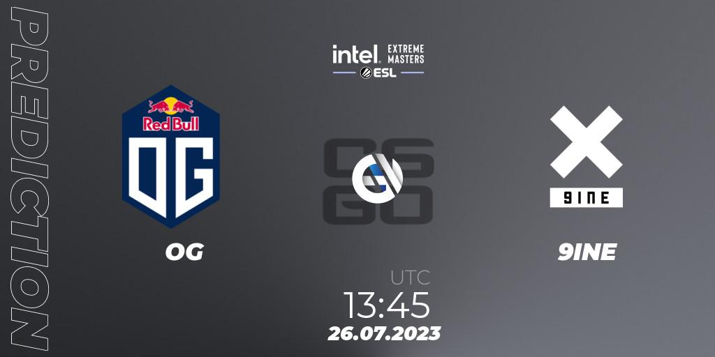 OG vs 9INE: Match Prediction. 26.07.2023 at 14:15, Counter-Strike (CS2), IEM Cologne 2023 - Play-In