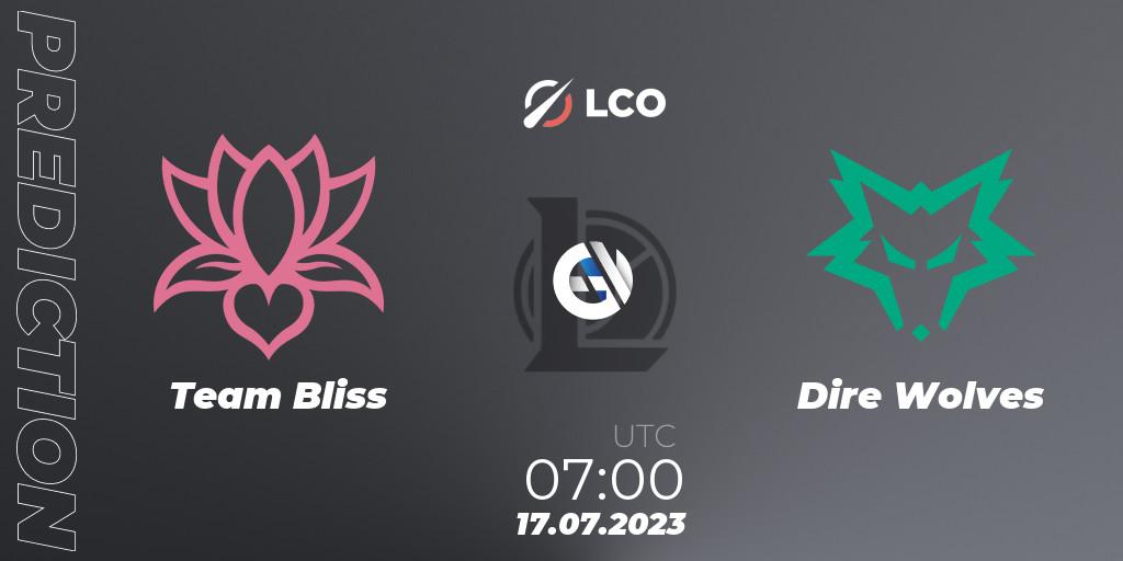 Team Bliss vs Dire Wolves: Match Prediction. 17.07.2023 at 07:00, LoL, LCO Split 2 2023 - Playoffs