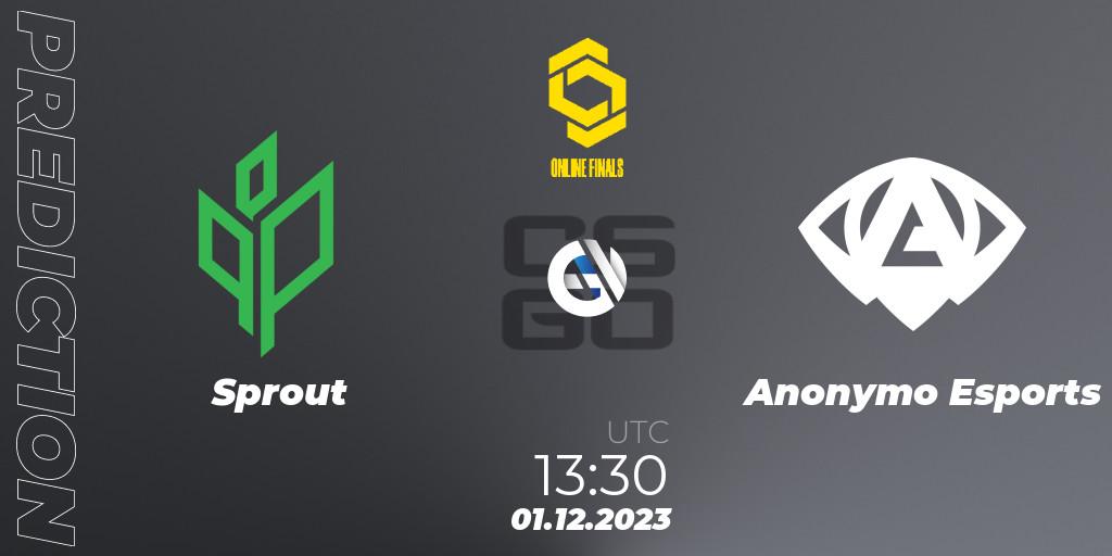 Sprout vs Anonymo Esports: Match Prediction. 01.12.23, CS2 (CS:GO), CCT Online Finals #5