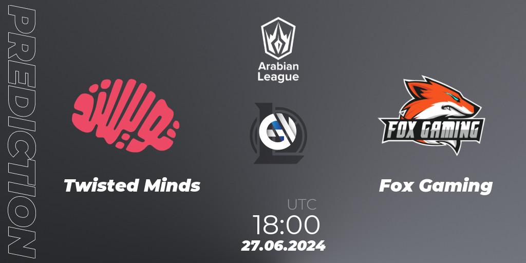 Twisted Minds vs Fox Gaming: Match Prediction. 26.06.2024 at 21:00, LoL, Arabian League Summer 2024