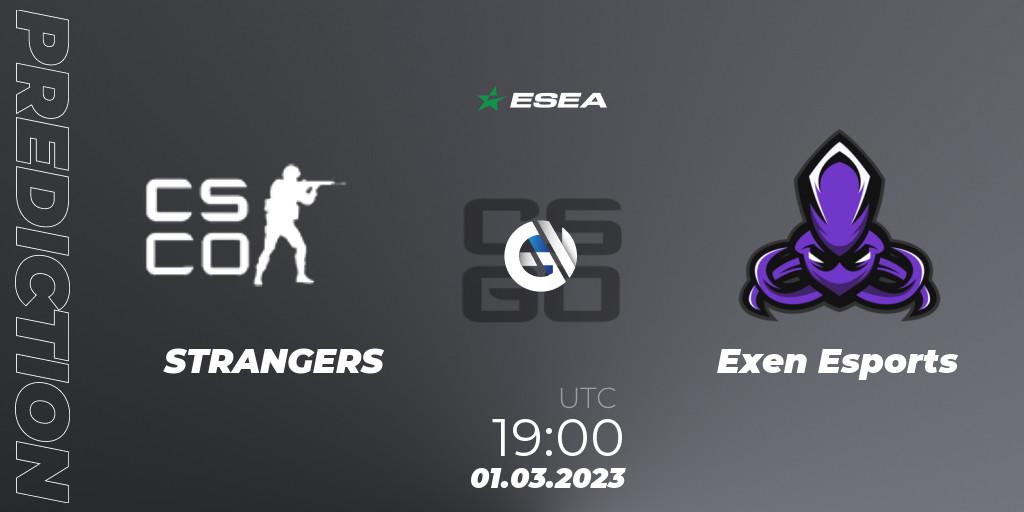 STRANGERS vs Exen Esports: Match Prediction. 04.03.2023 at 19:00, Counter-Strike (CS2), ESEA Season 44: Advanced Division - Europe
