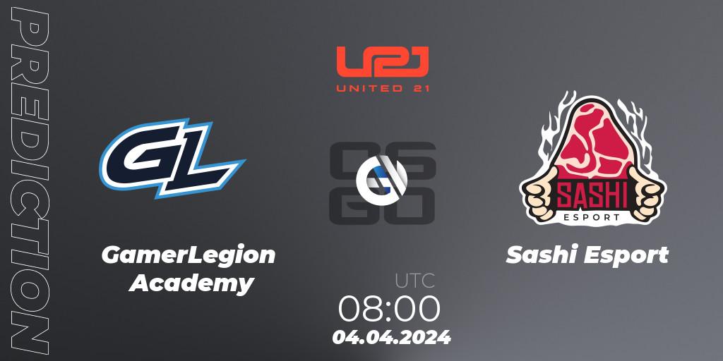 GamerLegion Academy vs Sashi Esport: Match Prediction. 04.04.24, CS2 (CS:GO), United21 Season 14