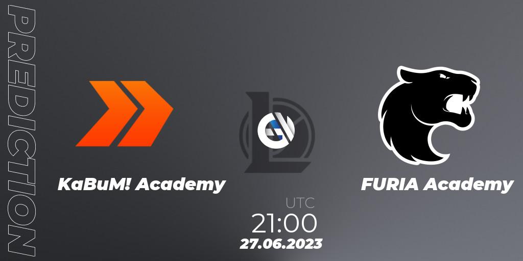 KaBuM! Academy vs FURIA Academy: Match Prediction. 27.06.2023 at 21:00, LoL, CBLOL Academy Split 2 2023 - Group Stage