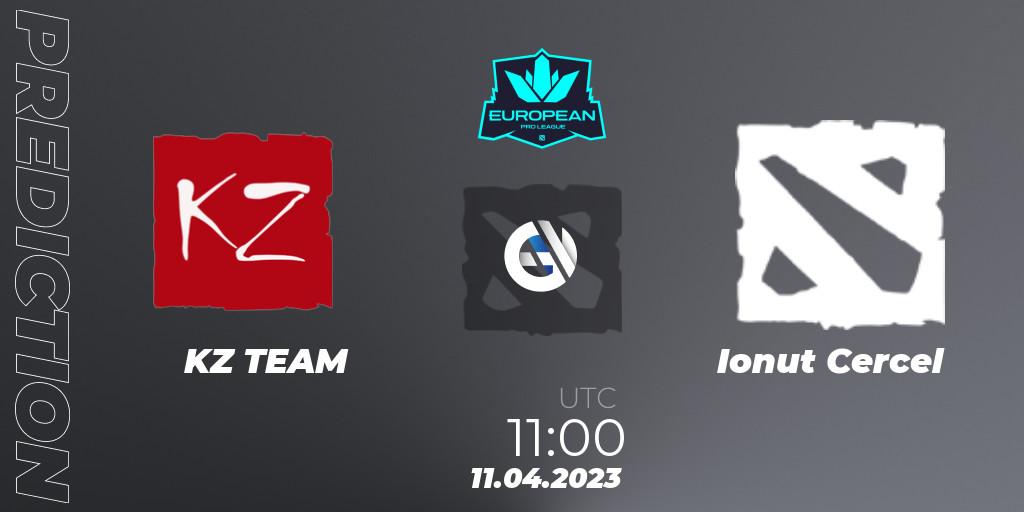 KZ TEAM vs Ionut Cercel: Match Prediction. 11.04.2023 at 12:15, Dota 2, European Pro League Season 8