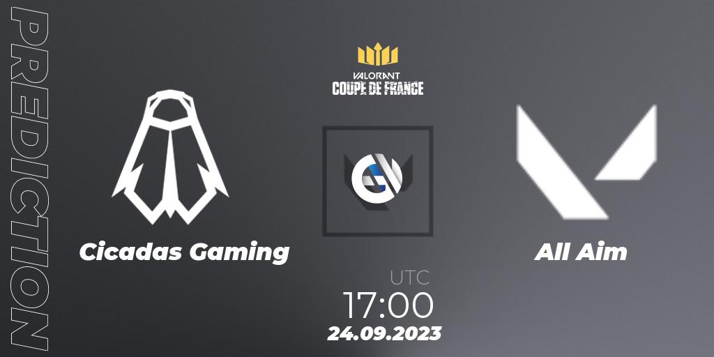 Cicadas Gaming vs All Aim: Match Prediction. 24.09.2023 at 17:00, VALORANT, VCL France: Revolution - Coupe De France 2023