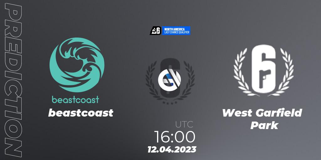 beastcoast vs West Garfield Park: Match Prediction. 12.04.2023 at 16:00, Rainbow Six, North America League 2023 - Stage 1 - Last Chance Qualifier
