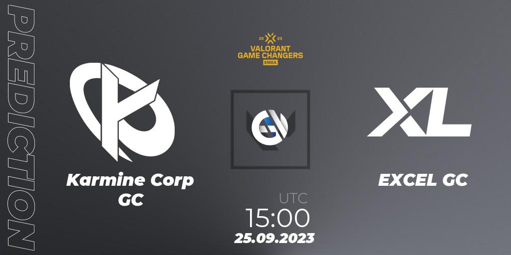 Karmine Corp GC vs EXCEL GC: Match Prediction. 25.09.2023 at 15:00, VALORANT, VCT 2023: Game Changers EMEA Stage 3 - Group Stage