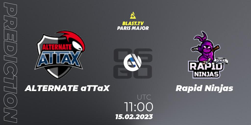 ALTERNATE aTTaX vs Rapid Ninjas: Match Prediction. 15.02.23, CS2 (CS:GO), BLAST.tv Paris Major 2023 Europe RMR Open Qualifier 2