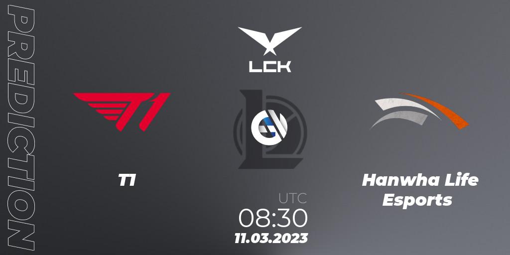 T1 vs Hanwha Life Esports: Match Prediction. 11.03.23, LoL, LCK Spring 2023 - Group Stage
