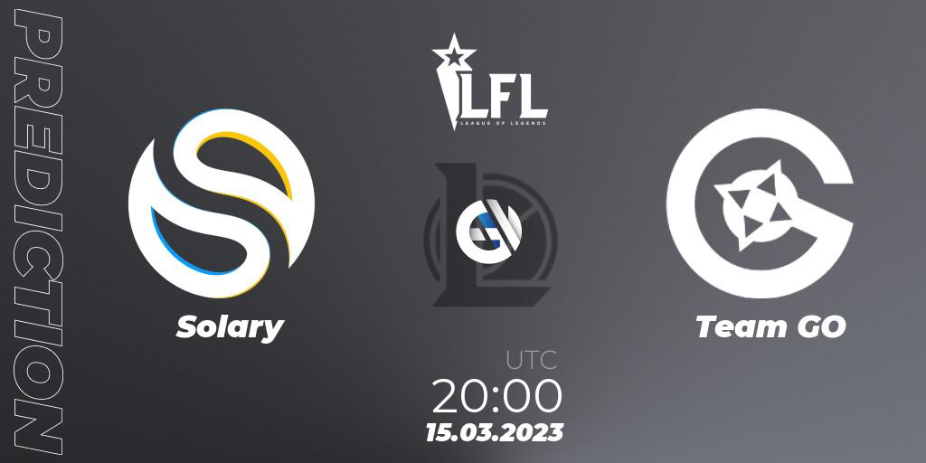 Solary vs Team GO: Match Prediction. 15.03.23, LoL, LFL Spring 2023 - Group Stage