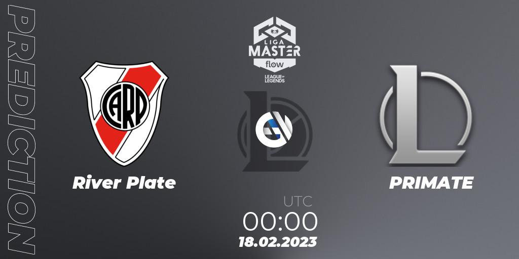 River Plate vs PRIMATE: Match Prediction. 18.02.23, LoL, Liga Master Opening 2023 - Group Stage