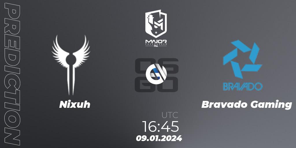 Nixuh vs Bravado Gaming: Match Prediction. 09.01.24, CS2 (CS:GO), PGL CS2 Major Copenhagen 2024 South Africa RMR Open Qualifier