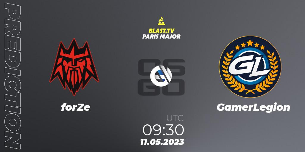forZe vs GamerLegion: Match Prediction. 11.05.2023 at 09:30, Counter-Strike (CS2), BLAST Paris Major 2023 Challengers Stage