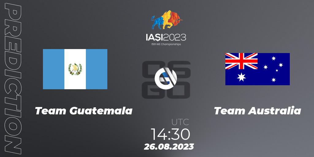 Team Guatemala vs Team Australia: Match Prediction. 26.08.2023 at 17:30, Counter-Strike (CS2), IESF World Esports Championship 2023