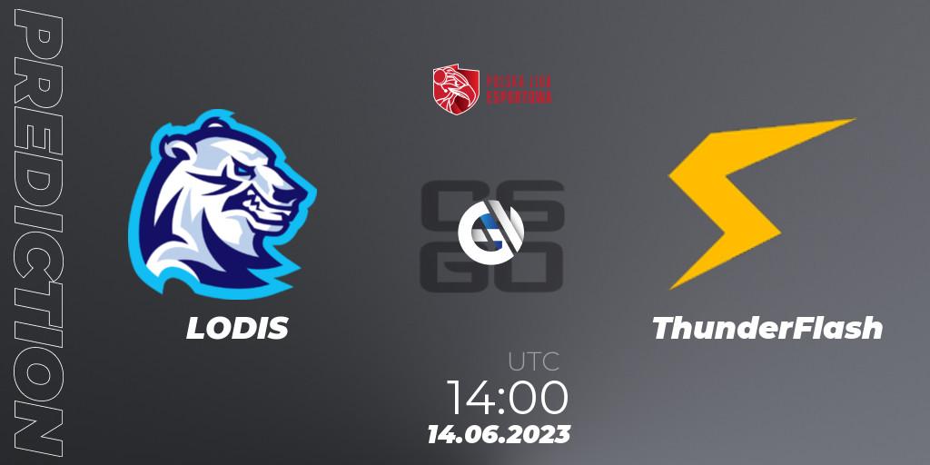 LODIS vs ThunderFlash: Match Prediction. 14.06.2023 at 14:05, Counter-Strike (CS2), Polish Esports League 2023 Split 2