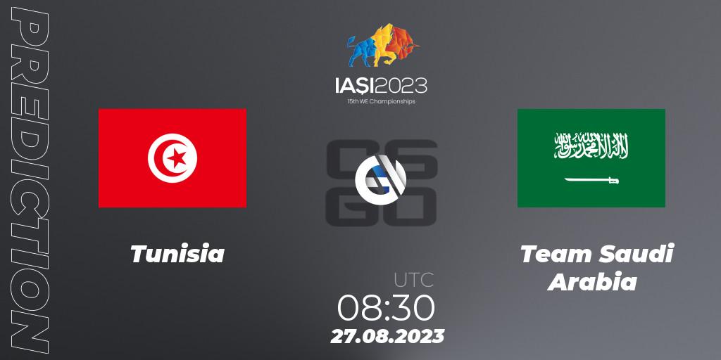 Tunisia vs Team Saudi Arabia: Match Prediction. 27.08.2023 at 12:30, Counter-Strike (CS2), IESF World Esports Championship 2023