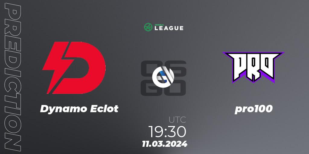 Dynamo Eclot vs pro100: Match Prediction. 11.03.24, CS2 (CS:GO), ESEA Season 48: Main Division - Europe