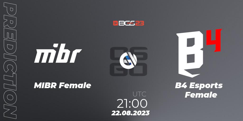 MIBR Female vs B4 Esports Female: Match Prediction. 22.08.2023 at 21:00, Counter-Strike (CS2), BGS Esports 2023 Female: Online Stage