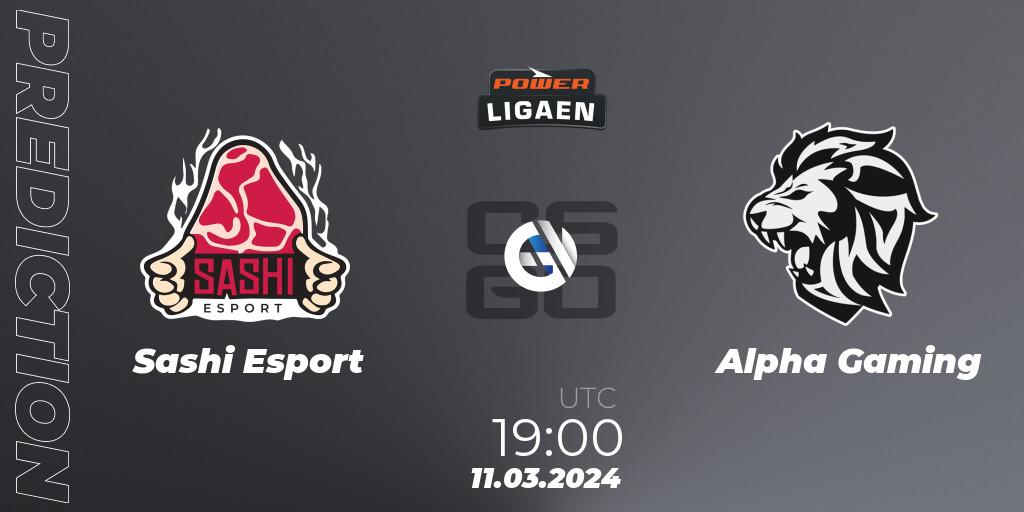 Sashi Esport vs Alpha Gaming: Match Prediction. 11.03.2024 at 18:00, Counter-Strike (CS2), Dust2.dk Ligaen Season 25