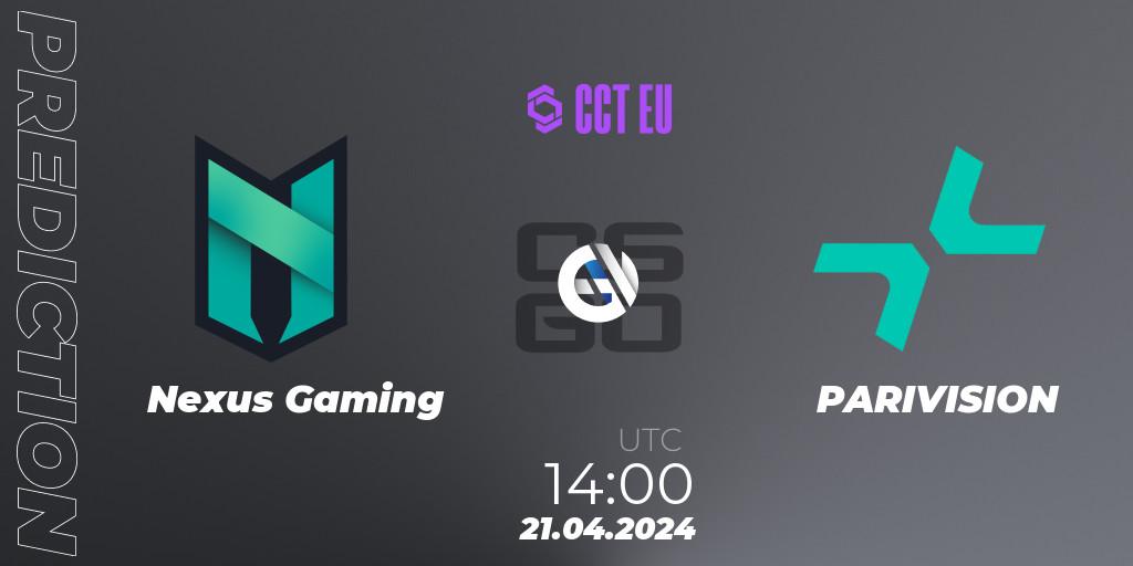 Nexus Gaming vs PARIVISION: Match Prediction. 21.04.24, CS2 (CS:GO), CCT Season 2 Europe Series 1
