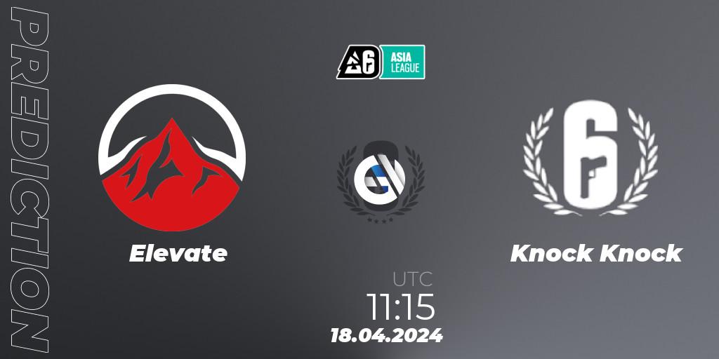 Elevate vs Knock Knock: Match Prediction. 18.04.24, Rainbow Six, Asia League 2024 - Stage 1