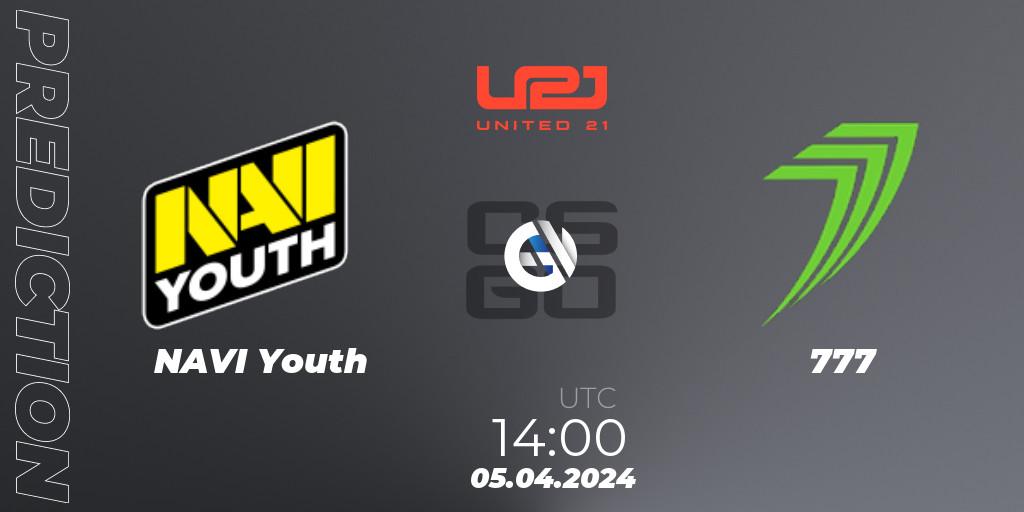 NAVI Youth vs 777: Match Prediction. 05.04.2024 at 14:00, Counter-Strike (CS2), United21 Season 12: Division 2