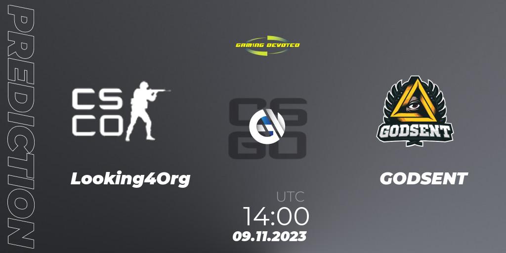 Looking4Org vs GODSENT: Match Prediction. 09.11.2023 at 14:00, Counter-Strike (CS2), Gaming Devoted Become The Best