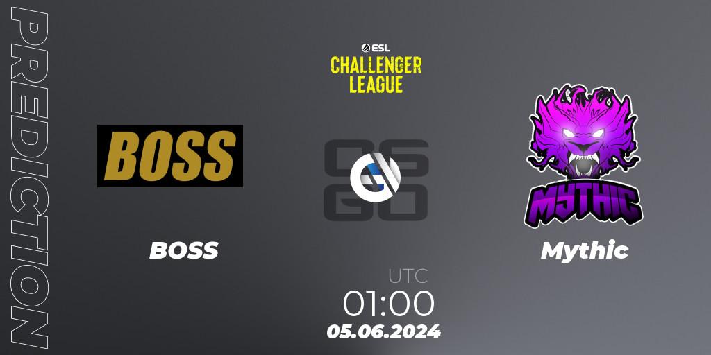 BOSS vs Mythic: Match Prediction. 05.06.2024 at 01:00, Counter-Strike (CS2), ESL Challenger League Season 47: North America